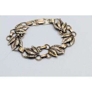 Raleigh Sterling Silver 925 1/20 12K GF Leaf Bracelet link chain leaves